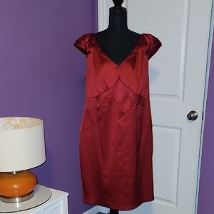 Dress Barn Deep Red Satin Dress